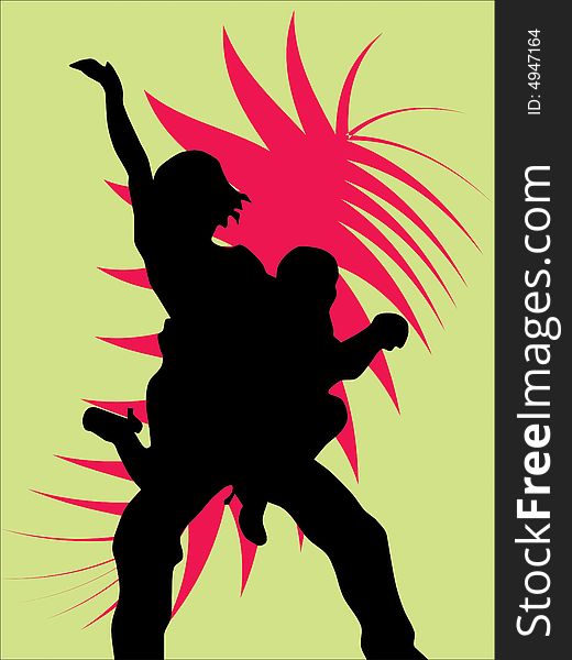Silhouettes of  dancers  illustration