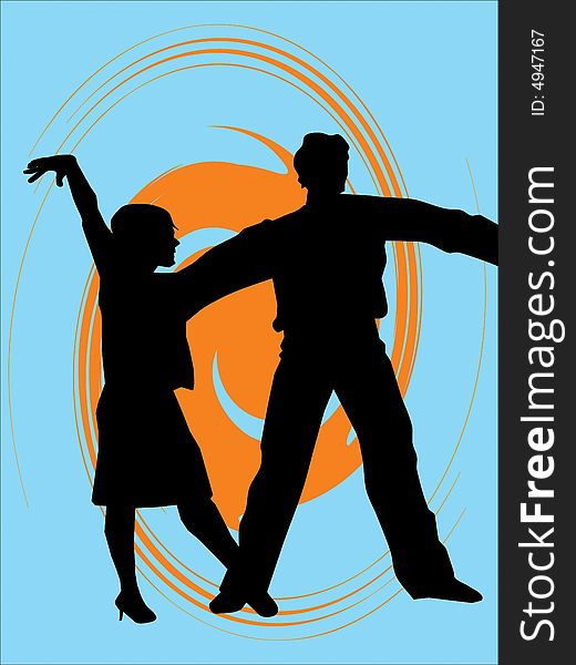 Silhouettes of dancers illustration. Silhouettes of dancers illustration