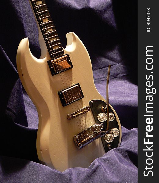 White Electric Guitar, Low Light