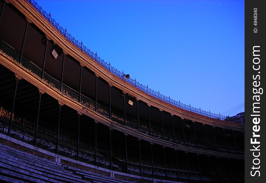 Bull arena at night, Valencia