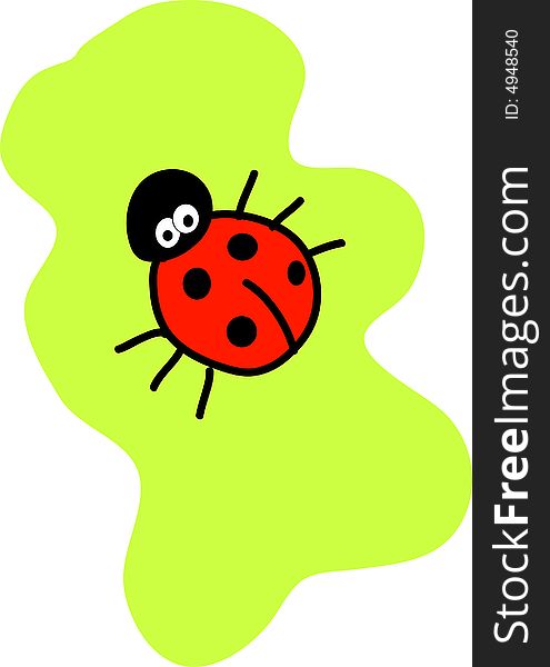 Floral and Ladybird background, illustration