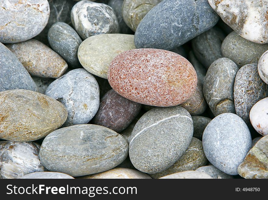 Close up of pebbles on beach