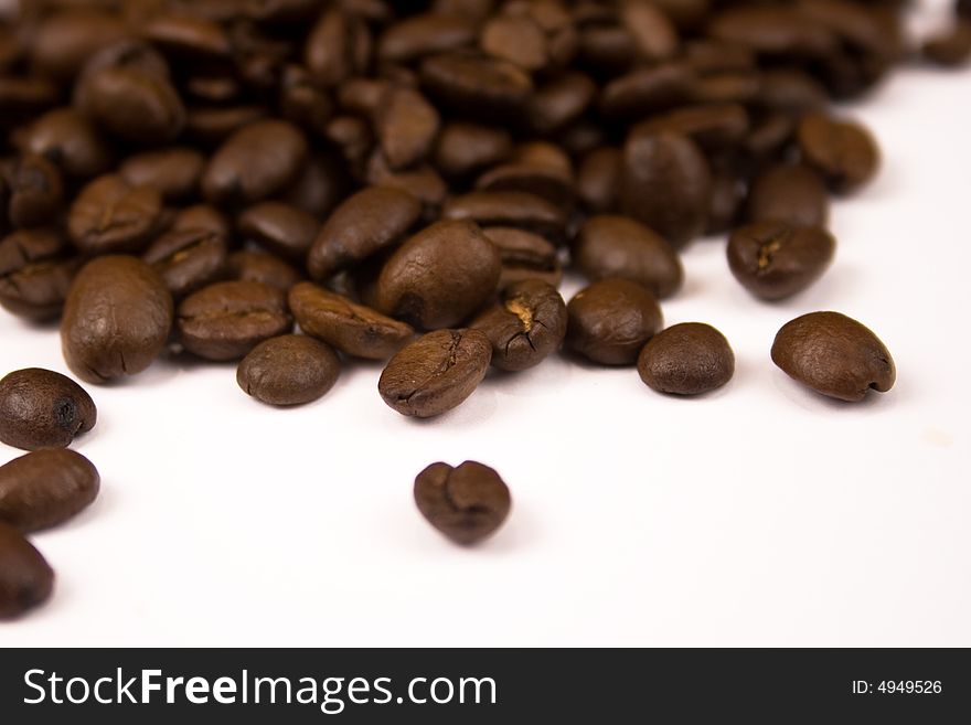 Close up pictures of spilt coffee beans