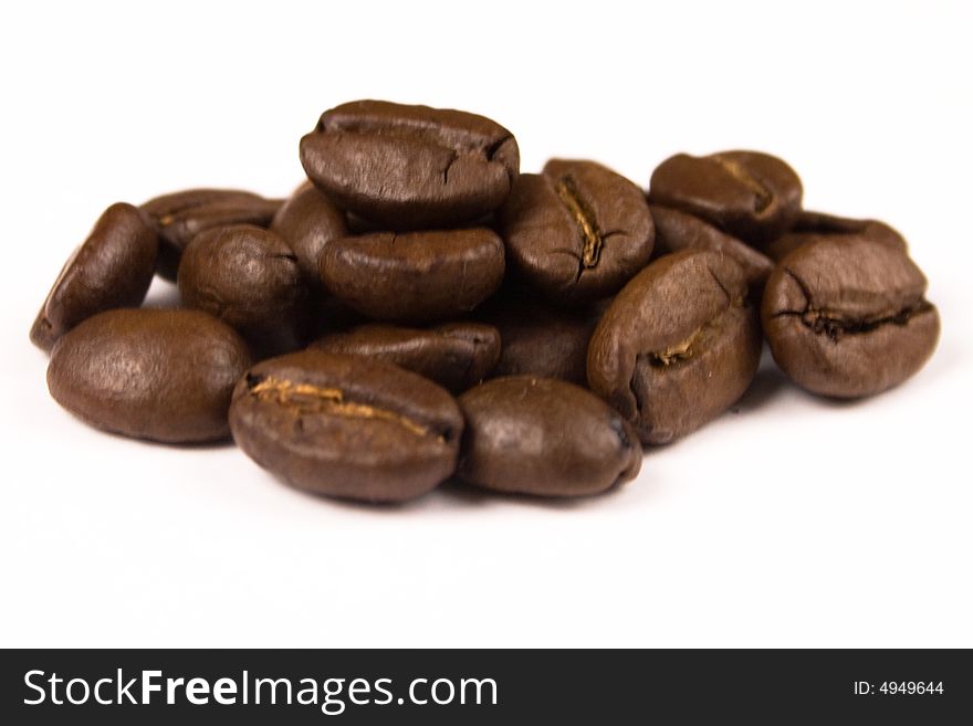 Close up pictures of spilt coffee beans