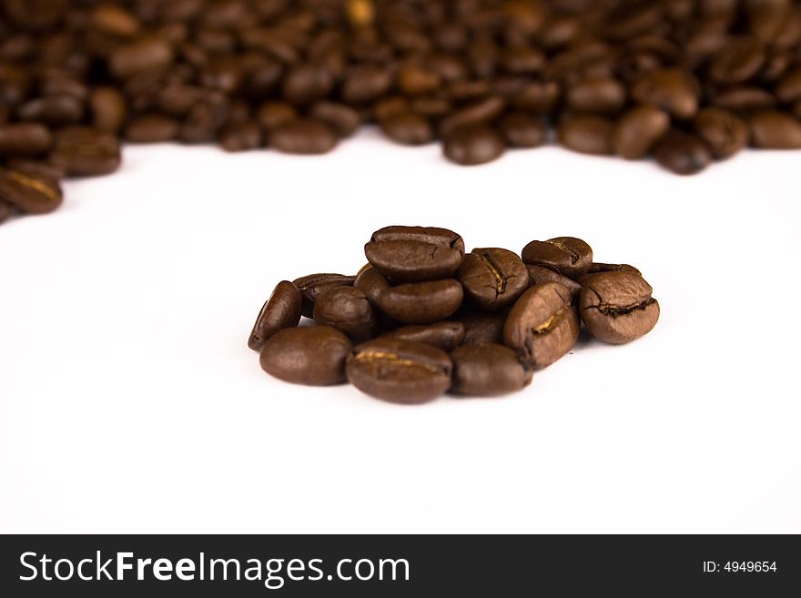 Close up pictures of spilt coffee beans