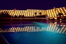 Night Pool In The SPA Hotel Stock Images