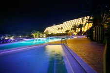 Night Pool In The SPA Hotel Royalty Free Stock Photography