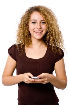 Girl With Phone Stock Image Girl With Phone Stock Image