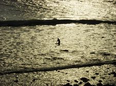 Surfer At Sunset Stock Image Surfer At Sunset Stock Image