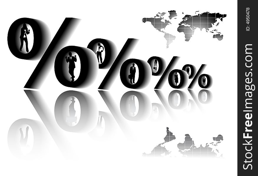 People And Percent Illustration