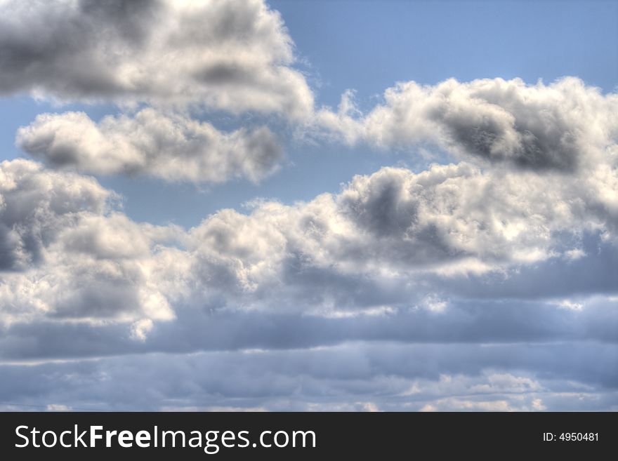 White clouds in the blue sky