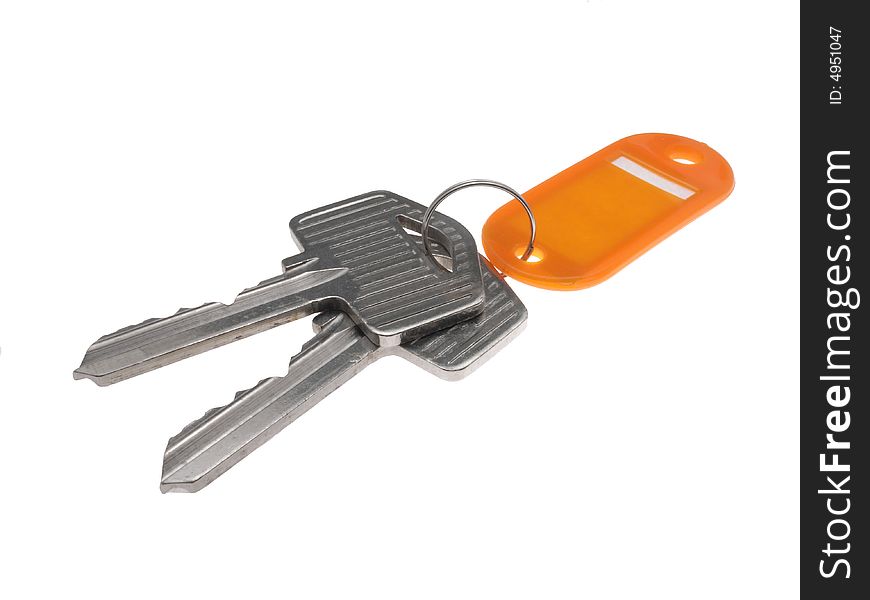 Two keys with orange keyring