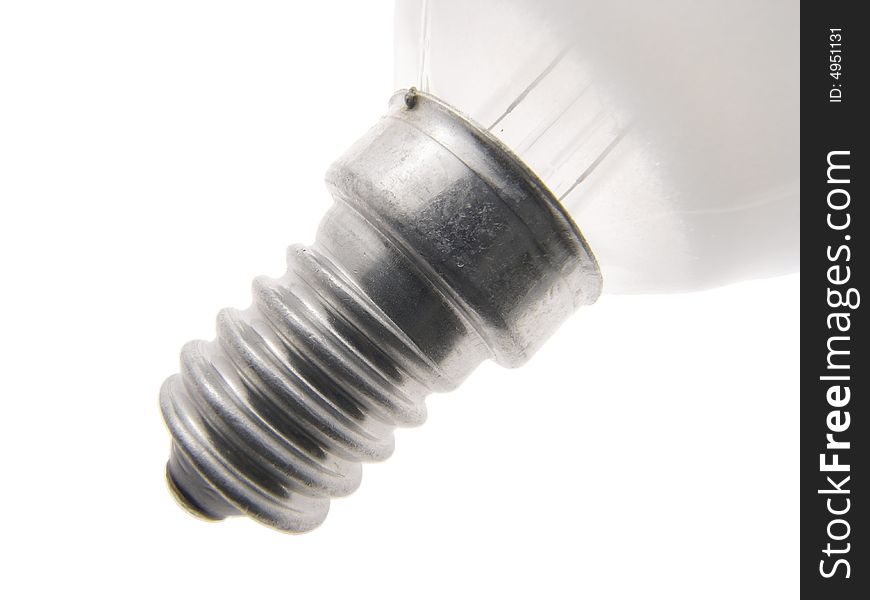 Screw fitting light bulb on white background