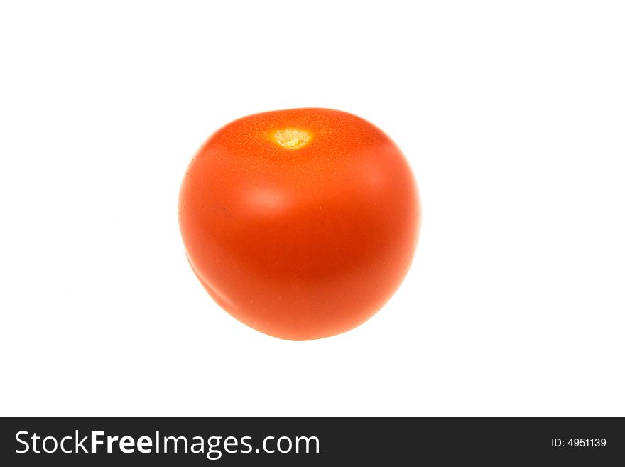 Whole tomato on white background