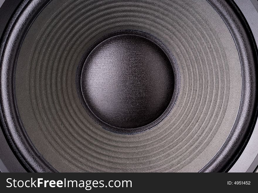 Closeup of a loudspeaker with a large voicecoil