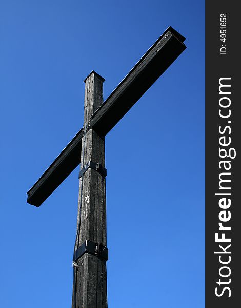 A cross seen from below. A cross seen from below