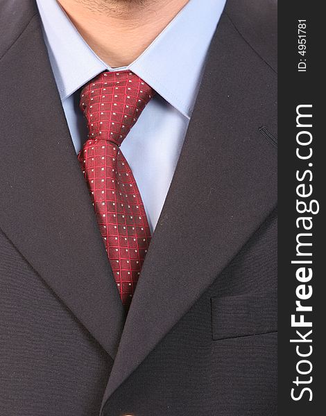 Detail of a suit and a tie, isolated