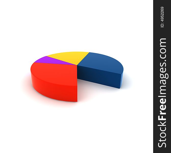 Statistics - 3d isolated multicolor diagram. Statistics - 3d isolated multicolor diagram