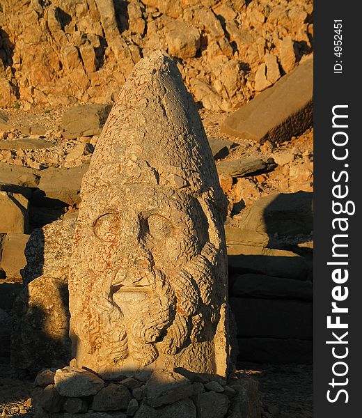 Giant statue of Hercules on Mount Nemrut, Turkey