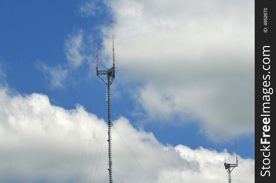 Twin spire antennae cell phone tower