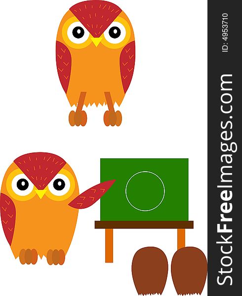 Vector illustration for owl and teaching