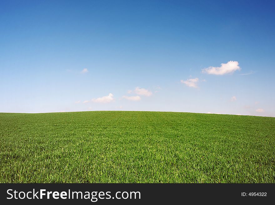 An image of blue sky over field. An image of blue sky over field