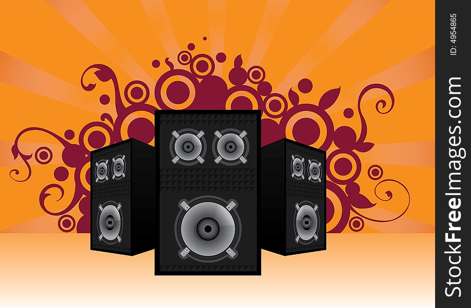Vector illustration of sound speakers background. Vector illustration of sound speakers background