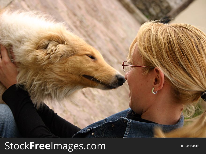 Girl and dog happiness, Ovcar and Kablar, Serbia