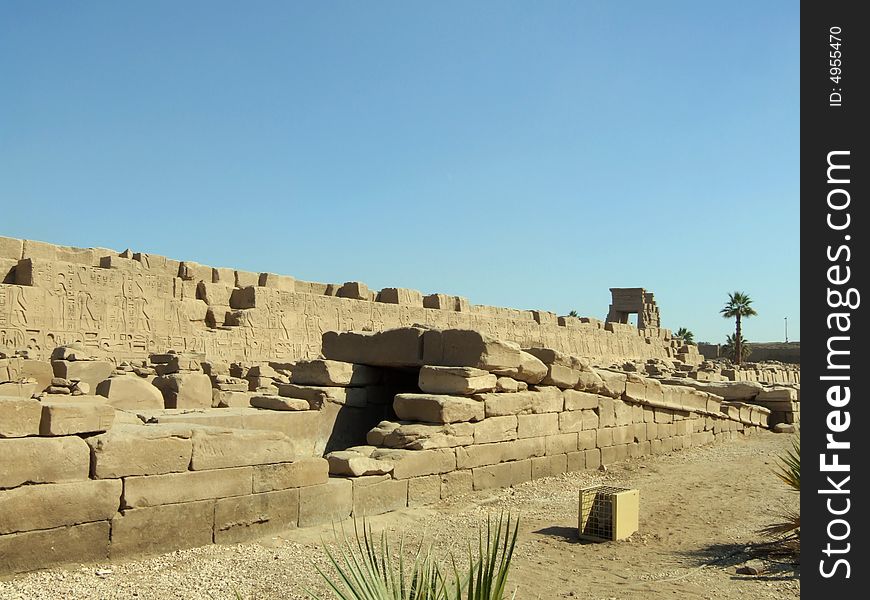 Ancient ruins in Karnak temple from Luxor