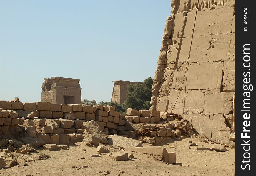 Ancient ruins in Karnak temple from Luxor