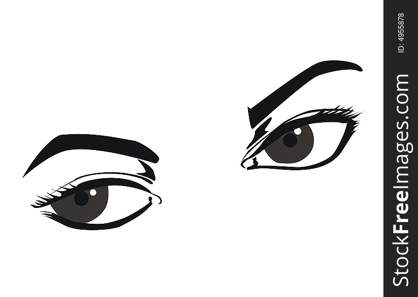 Illustration of female eyes clip-art