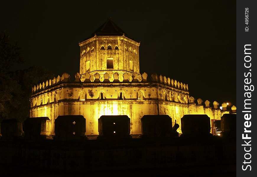 Night shot of Phra Sumen Fort,Banglamphu,bangkok,Thailand. Night shot of Phra Sumen Fort,Banglamphu,bangkok,Thailand