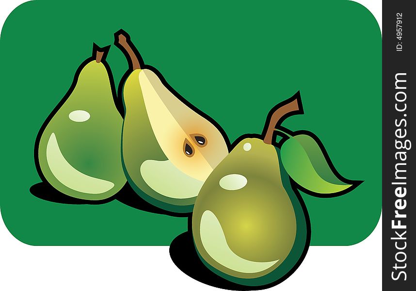 Icon of pear, vector illustration