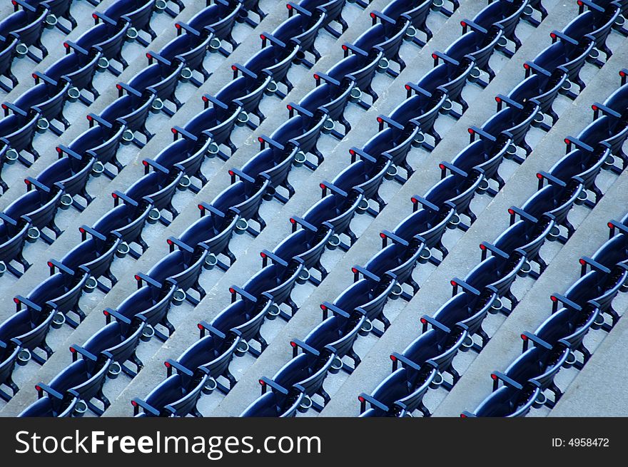 Photographed empty stadium seats at local major league baseball field.