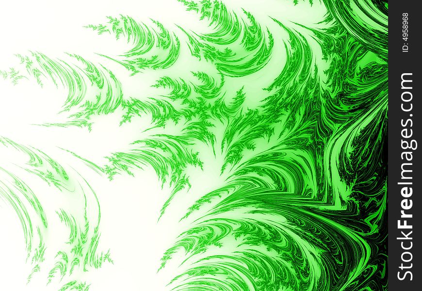 Abstract Green Side Flame Fractal