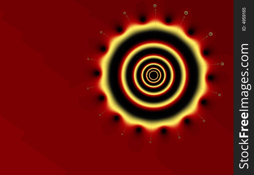 Abstract Psycho Sun Background Fractal