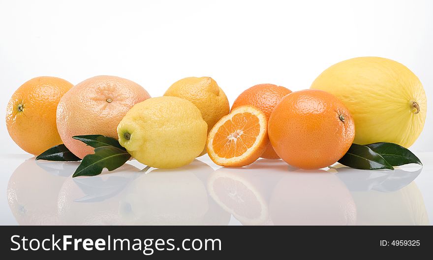 Band of fruits on white background. Band of fruits on white background