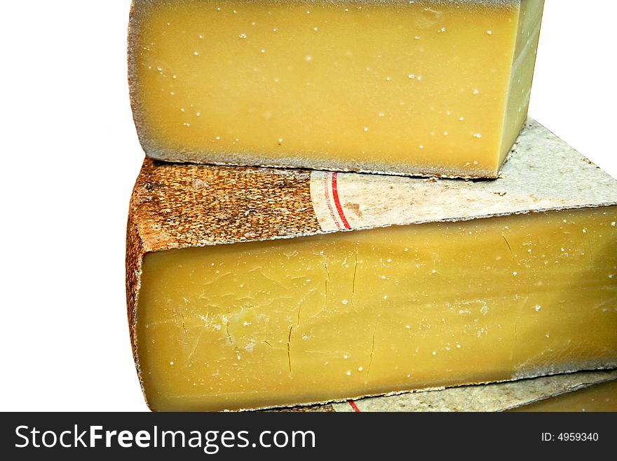 Two big yellow cheese slices on the market