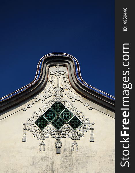 Typical Asian Chinese temple roof architecture