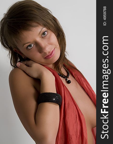 Beautiful young girl posing in a studio. Beautiful young girl posing in a studio