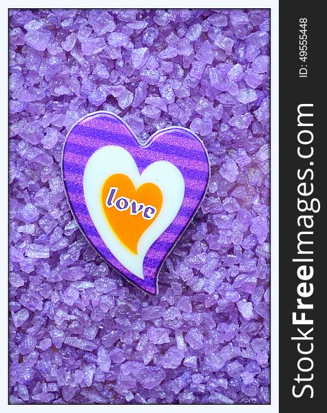 Heart on purple textural background. Heart on purple textural background