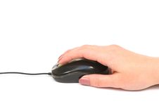 Computer Mouse In Hand Royalty Free Stock Image