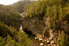 Waterfall On Cliffside Mountain Royalty Free Stock Photography Waterfall On Cliffside Mountain Royalty Free Stock Photography