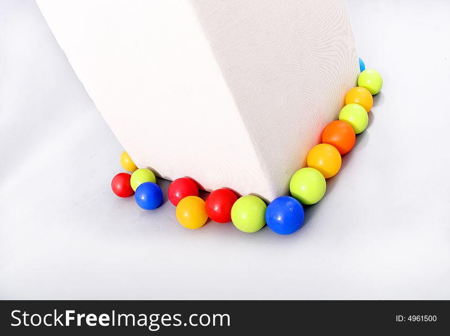 Many little colored balls for children