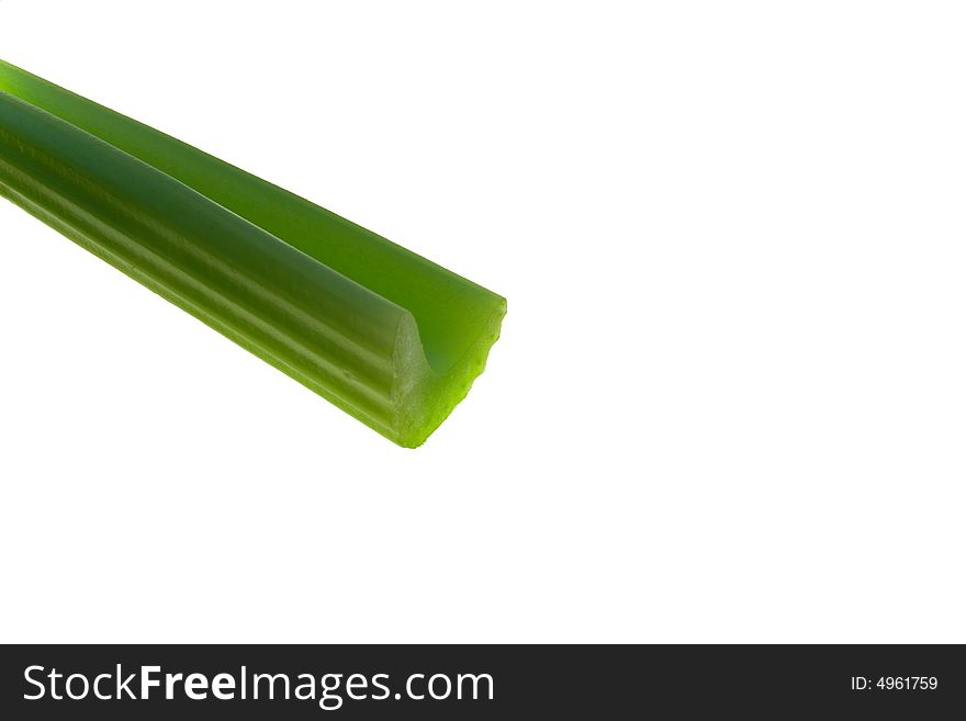 Celery stick on white background