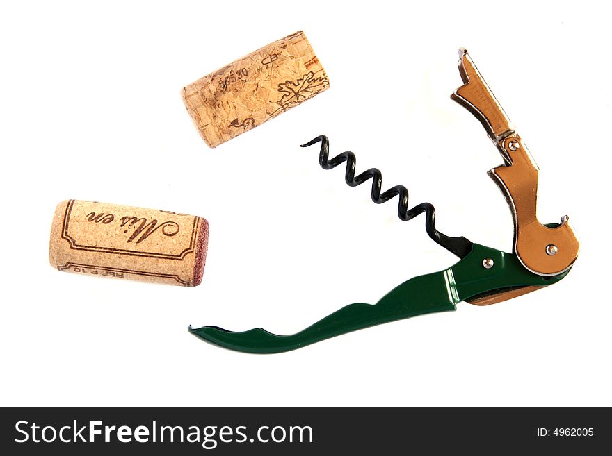 Corkscrew with two corks