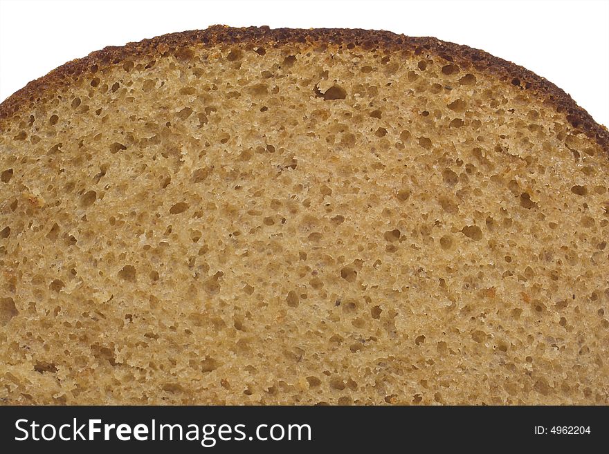 Close-up slice of bread, isolated on white. Close-up slice of bread, isolated on white