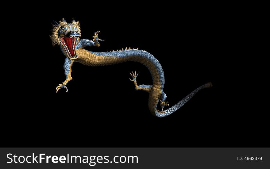 Cgi render of eastern style dragon