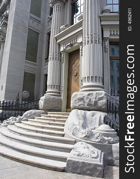 Steps of the ancient and extraordinary building in the center of the city. Steps of the ancient and extraordinary building in the center of the city