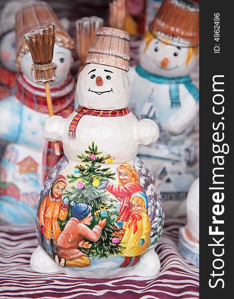 Painted toy snowmans